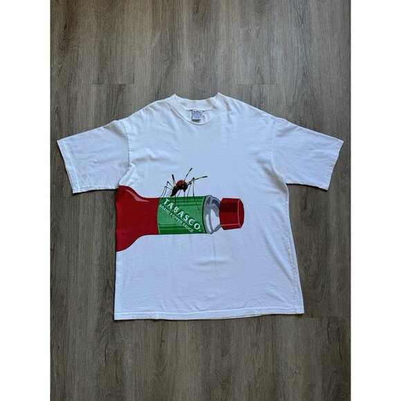 TABASCO Other - Vintage 90s Tabasco Hot Sauce Promo XL White Wrap Around Art Rare Food